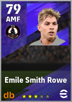 Emile Smith Rowe — AMF, OVR 79, MAX 87
