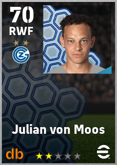Julian von Moos — RWF, OVR 70, MAX 70