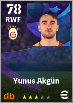 Yunus Akgün — RWF, OVR 78, MAX 78
