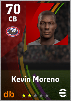 Kevin Moreno — CB, OVR 70, MAX 70