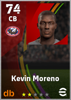 Kevin Moreno — CB, OVR 74, MAX 74