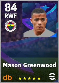 Mason Greenwood — RWF, OVR 84, MAX 84