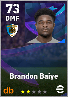 Brandon Baiye — DMF, OVR 73, MAX 73