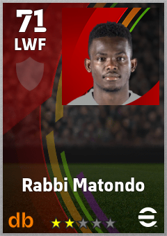 Rabbi Matondo eFootball player card