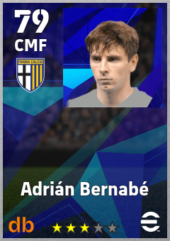 Adrián Bernabé — CMF, OVR 79, MAX 79