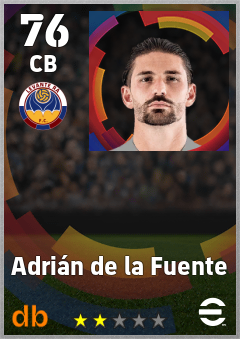 Adrián de la Fuente — CB, OVR 76, MAX 76