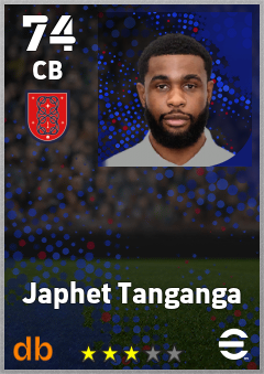 Japhet Tanganga — CB, OVR 74, MAX 74