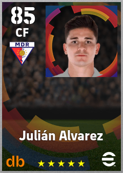 Julián Alvarez — CF, OVR 85, MAX 93