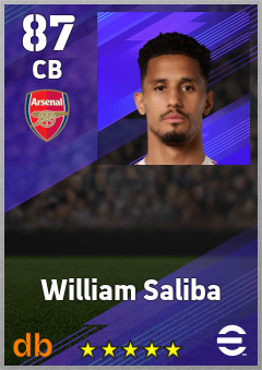 William Saliba — CB, OVR 87, MAX 94