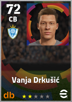 Vanja Drkušić — CB, OVR 72, MAX 72