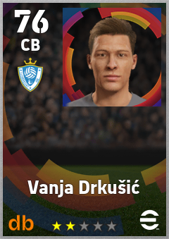Vanja Drkušić — CB, OVR 76, MAX 76