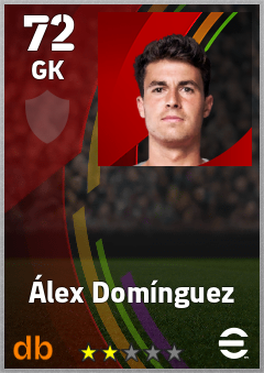 Álex Domínguez — GK, OVR 72, MAX 72