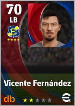 Vicente Fernández — LB, OVR 70, MAX 70