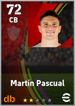 Martín Pascual — CB, OVR 72, MAX 72