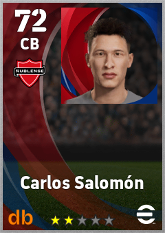 Carlos Salomón — CB, OVR 72, MAX 72