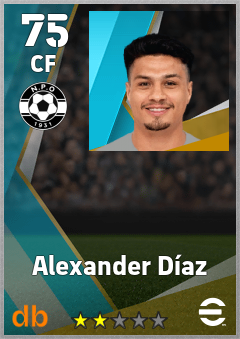 Alexander Díaz — CF, OVR 75, MAX 75