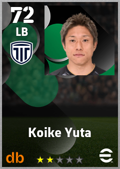 Koike Yuta — LB, OVR 72, MAX 72