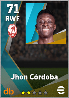 Jhon Córdoba — RWF, OVR 71, MAX 71