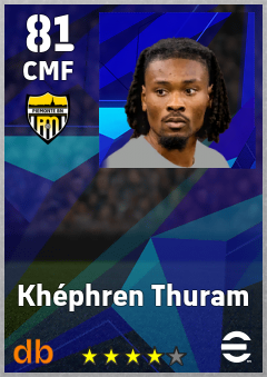 Khéphren Thuram — CMF, OVR 81, MAX 91