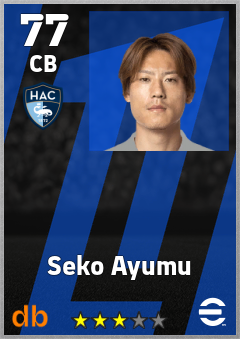 Seko Ayumu — CB, OVR 77, MAX 77