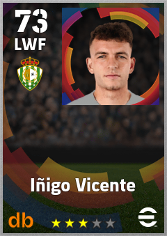 Iñigo Vicente — LWF, OVR 73, MAX 73