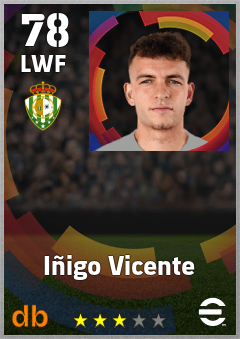 Iñigo Vicente — LWF, OVR 78, MAX 78
