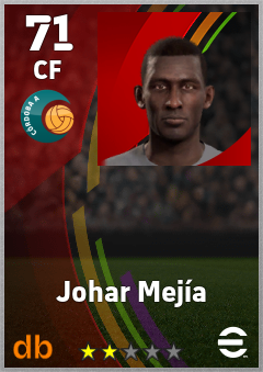Johar Mejía — CF, OVR 71, MAX 71