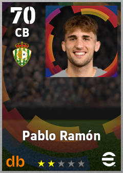 Pablo Ramón — CB, OVR 70, MAX 70