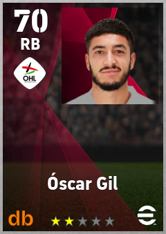 Óscar Gil — RB, OVR 70, MAX 70
