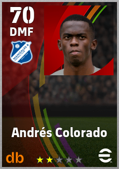 Andrés Colorado — DMF, OVR 70, MAX 70