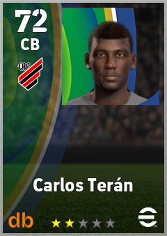 Carlos Terán — CB, OVR 72, MAX 72