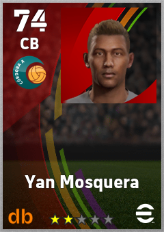 Yan Mosquera — CB, OVR 74, MAX 74