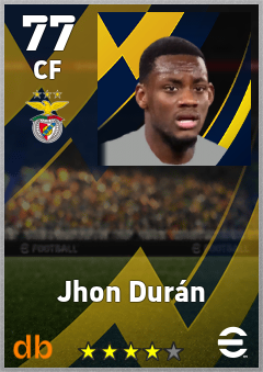 Jhon Durán eFootball player card