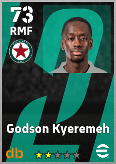 Godson Kyeremeh — RMF, OVR 73, MAX 73
