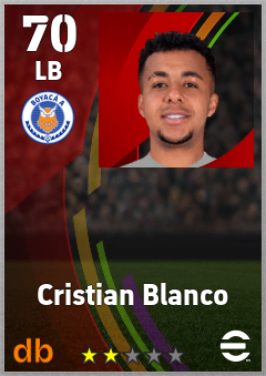 Cristian Blanco — LB, OVR 70, MAX 70