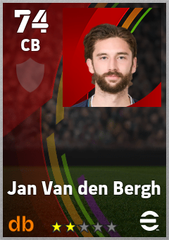 Jan Van den Bergh — CB, OVR 74, MAX 74