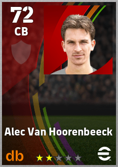Alec Van Hoorenbeeck — CB, OVR 72, MAX 72