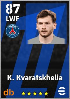 K. Kvaratskhelia — LWF, OVR 87, MAX 94