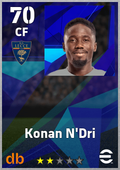 Konan N'Dri — CF, OVR 70, MAX 70