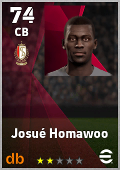 Josué Homawoo — CB, OVR 74, MAX 74