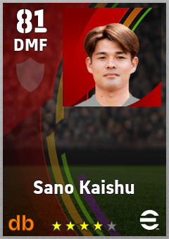 Sano Kaishu — DMF, OVR 81, MAX 81