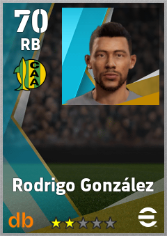 Rodrigo González — RB, OVR 70, MAX 70