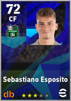 Sebastiano Esposito — CF, OVR 72, MAX 72