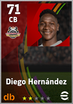 Diego Hernández — CB, OVR 71, MAX 71