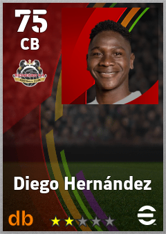 Diego Hernández — CB, OVR 75, MAX 75