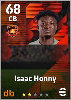 Isaac Honny — CB, OVR 68, MAX 68