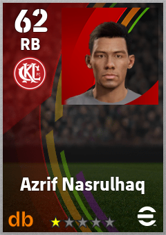 Azrif Nasrulhaq — RB, OVR 62, MAX 62