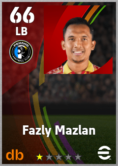 Fazly Mazlan — LB, OVR 66, MAX 66