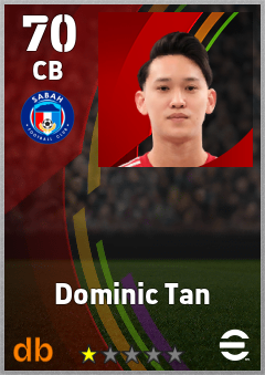 Dominic Tan — CB, OVR 70, MAX 70