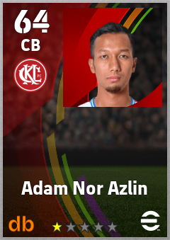 Adam Nor Azlin — CB, OVR 64, MAX 64